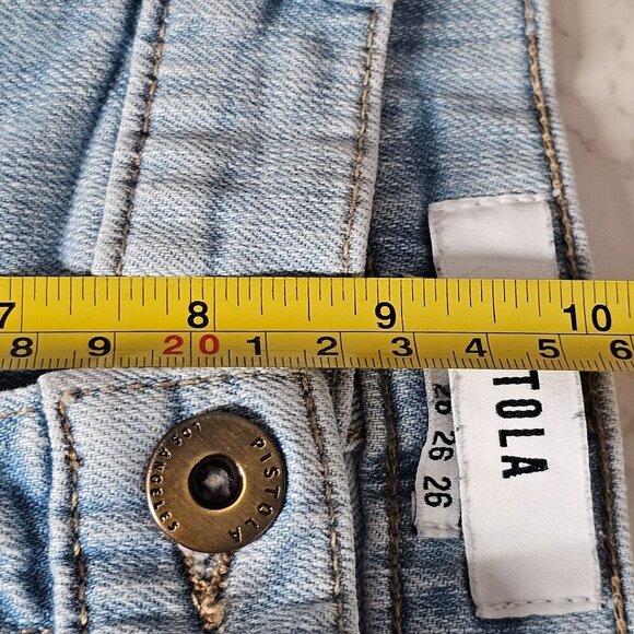 Pistola Audrey Mid Rise Skinny Jeans Distress Ripped Fray Hem Denim Women's 26 - Picture 10 of 12